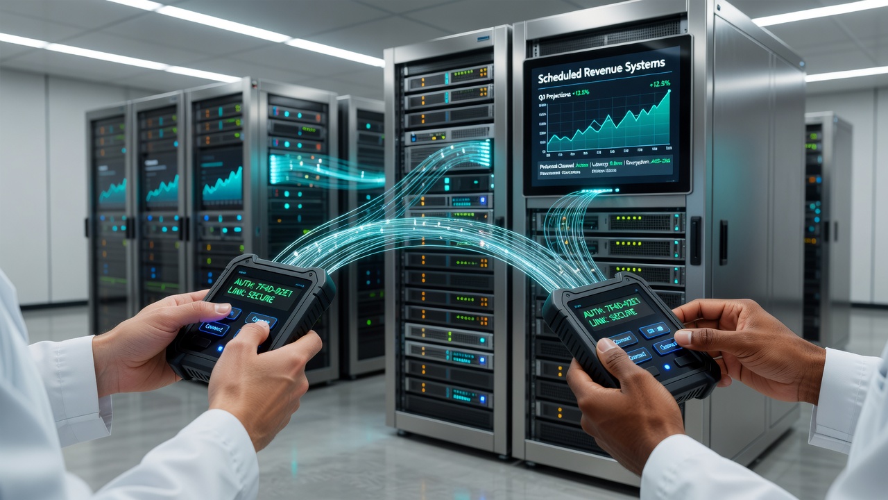 Secure data flow diagram between portable readers and recurring billing platforms
