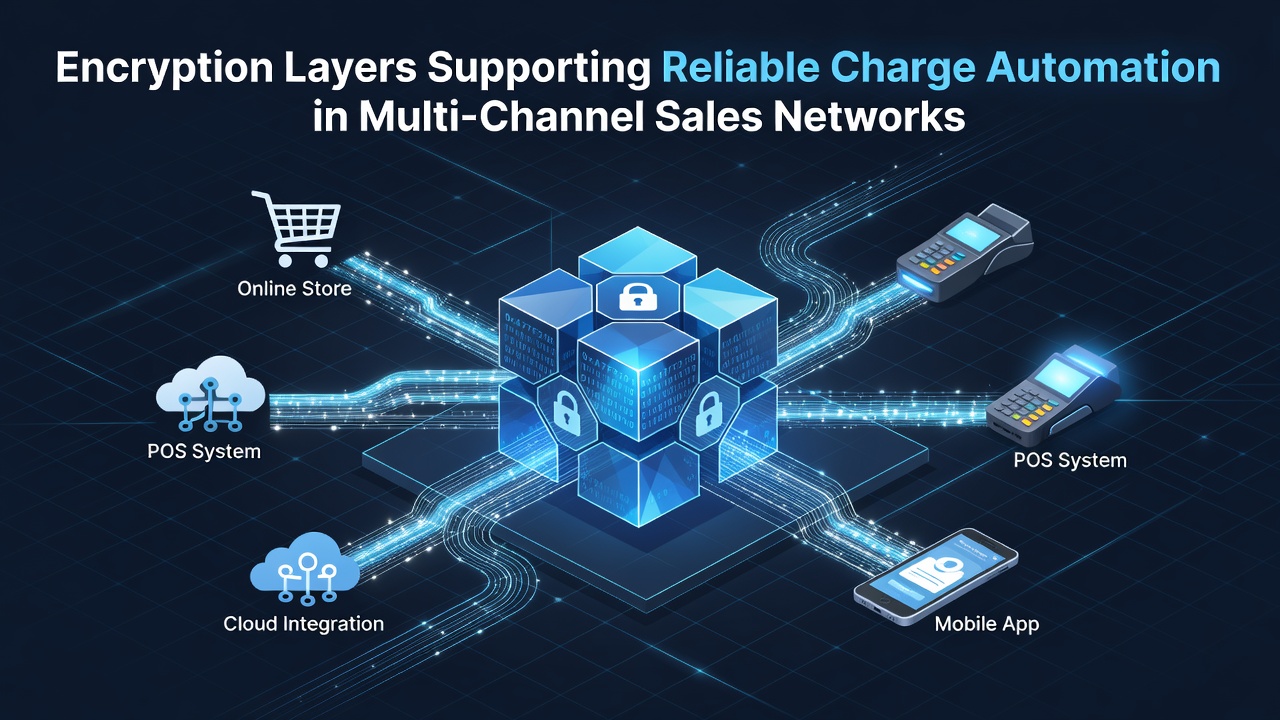 Illustration of encryption key management workflows supporting recurring payments in hybrid retail and mobile environments