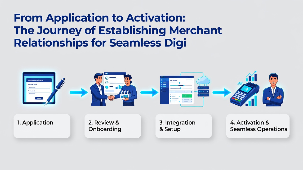 Digital commerce dashboard displaying transaction flow between merchant platform and payment processor