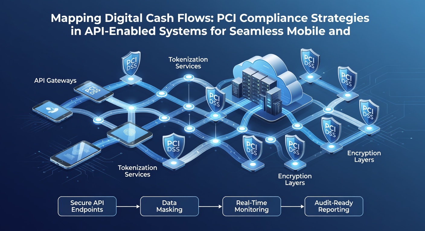 Flowchart depicting PCI compliance checkpoints in mobile recurring payment APIs