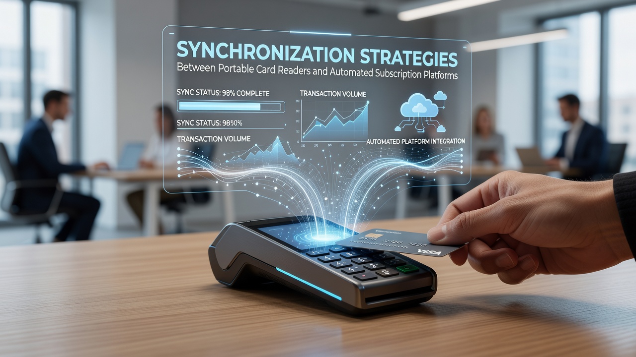 Secure data flow diagram showing encryption layers between mobile readers and subscription servers