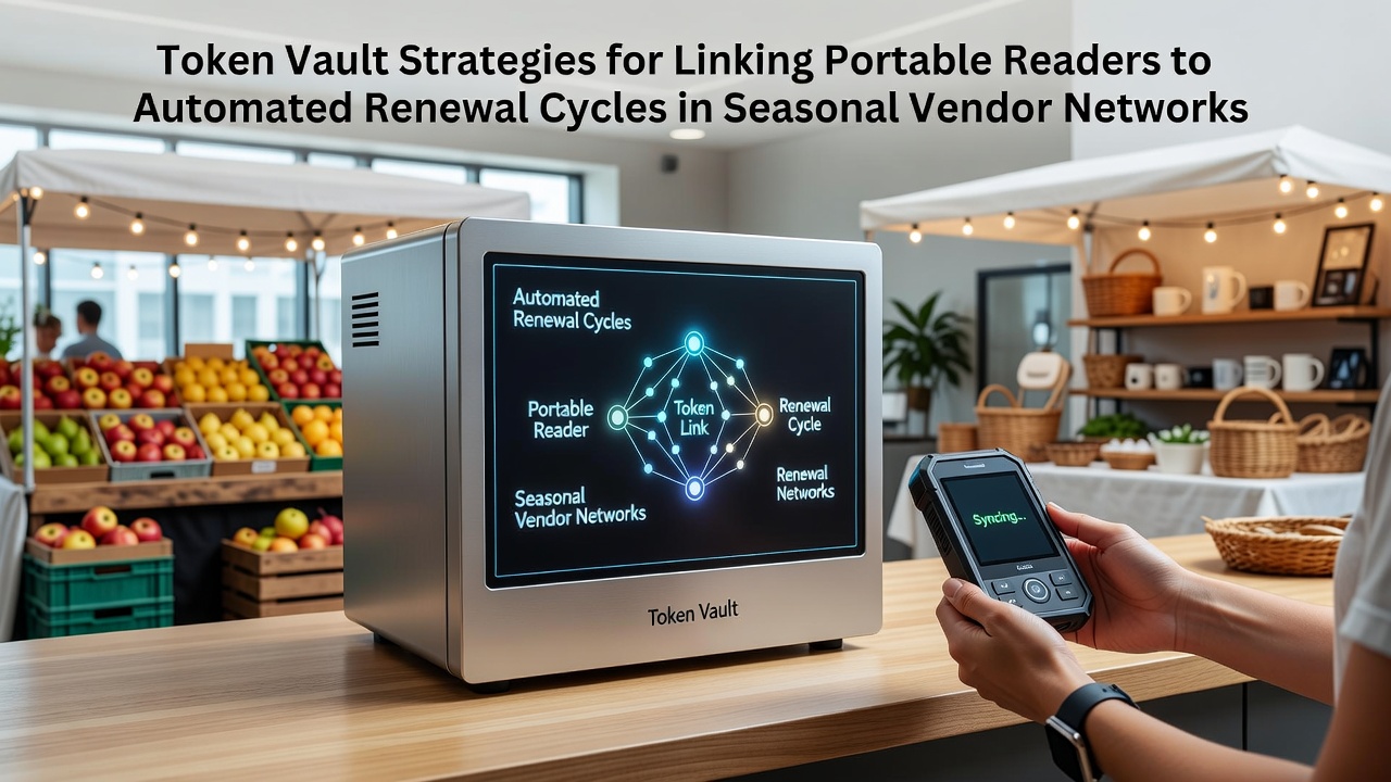Portable card readers connected to token vault infrastructure in a seasonal vendor setup